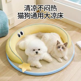 天狗窝凉窝降温藤编凉席泰迪宠物睡垫可拆洗猫睡窝狗床 in Kota Kinabalu - Image 1