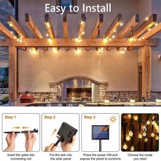 100 LED Lampu Raya Crystal Ball Bubble Solar String Lights … in Singapore - Image 1