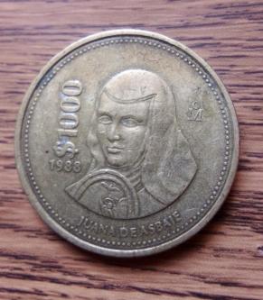 1000 JUANA DE ASBAJE MEXICO MONEDAS en Ciudad de Guatemala - Imagen 3