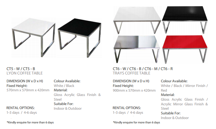 Event Furniture Rentals Coffee & Side Tables in Outram - Image 4