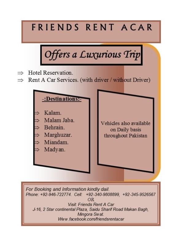 Friends Rent a Car. (Tours & Travels) in Mingora - Image 1