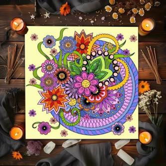 1PC Colorful Flower-Patterned Tarot Altar Cloth for … in Singapore - Image 1