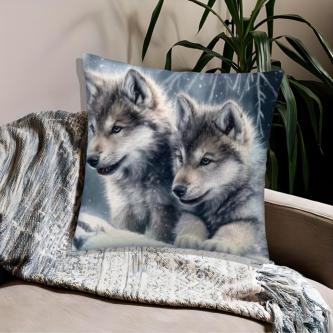 1pc Pillowcase Two Wolves Cozy Pattern Pillow Cover in Geylang - Image 1