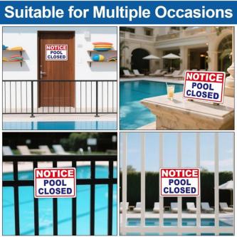 (2 Pack) Pool Closed Sign, Swimming Pool Closed Signs - … in Kuala Lumpur - Image 1