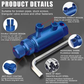2025 Stripped Screw Bolt Extractor Set, Broken Pipe Thread … in Singapore - Image 1