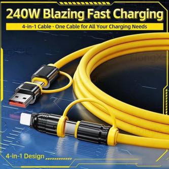 240W Ultra Fast Charge Data Cable 4-in-1 USB/Type C … in Singapore - Image 1