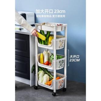 3 / 4 Tier Vegetables Basket Storage Trolley Rack with Tray … in Seremban - Image 1