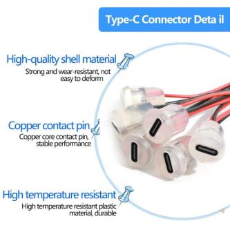3Pcs 2Pin Type-C Female Socket Connector - Fast Charging … in Singapore - Image 1