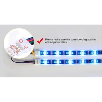 4Pin 10mm LED Strip Connector Cable For 5050 2835 RGB LED … in Singapore - Image 1