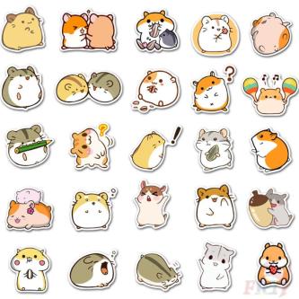 50Pcs/Set ❉ Kawaii Hamster Cricetinae Emoji Series 01 … in Singapore - Image 1