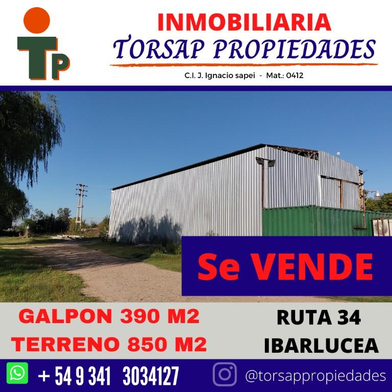 VENDO GALPON RUTA 34 Ibarlucea en Funes - Imagen 1