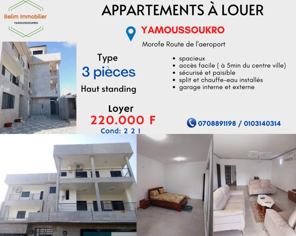 APPARTEMENTS 3 PIECES A LOUER YAMOUSSOUKRO à Yamoussoukro - Photo 10