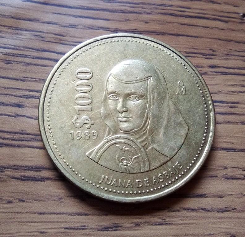 1000 JUANA DE ASBAJE MEXICO MONEDAS en Ciudad de Guatemala - Imagen 1