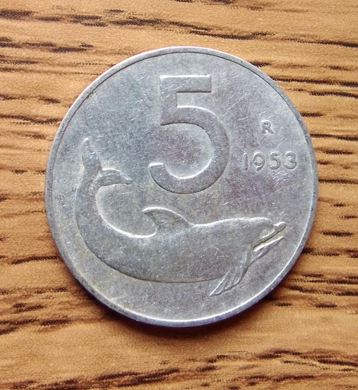 1953 R 5 ITALIANA moneda antigua en Ciudad de Guatemala - Imagen 2