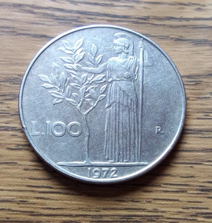 1972 R ITALIANA L.100 MONEDA ROGMANOLI en Ciudad de Guatemala - Imagen 1