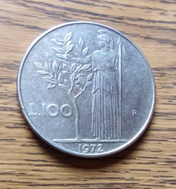 1972 R ITALIANA L.100 MONEDA ROGMANOLI en Ciudad de Guatemala - Imagen 3