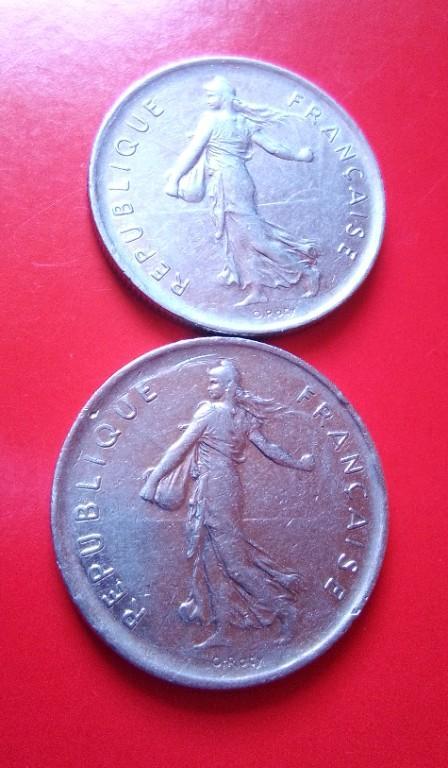 1971 MONEDAS FRANCESAS 5 FRANCS ANTIGUAS en Ciudad de Guatemala - Imagen 3