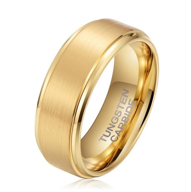 MEN'S STEP BRUSHED GOLD TUNGSTEN RING OY in Johannesburg - Image 1