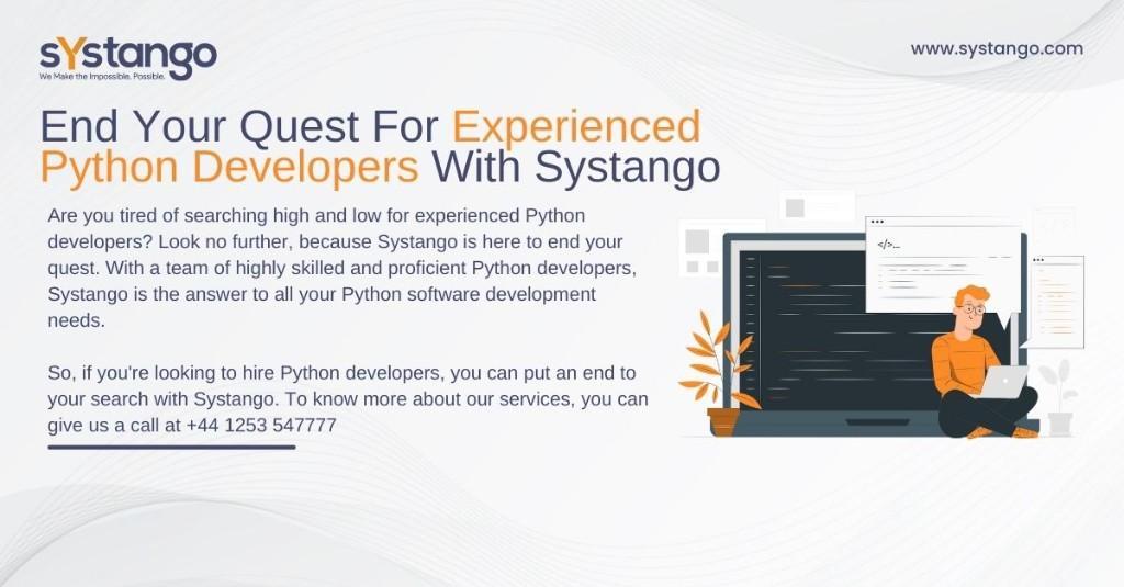 End Your Quest For Experienced Python Developers With Systango in Hammersmith - Image 1