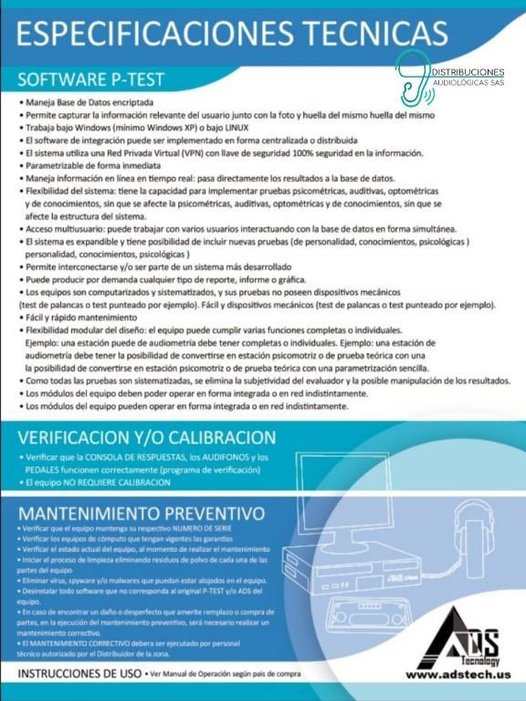 POLIREACTIMETRO ADS cCON PRUEBAS ILIMITADAS en Bogotá - Imagen 3