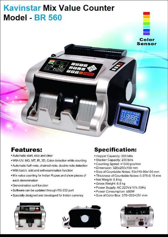 Kavinstar BR-560 Mix Note Counting Machine With Fake Detection in India - Image 2