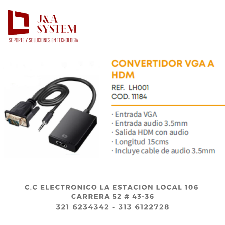 VGA A HDMI CABLE CONVERTIDOR en Envigado - Imagen 1