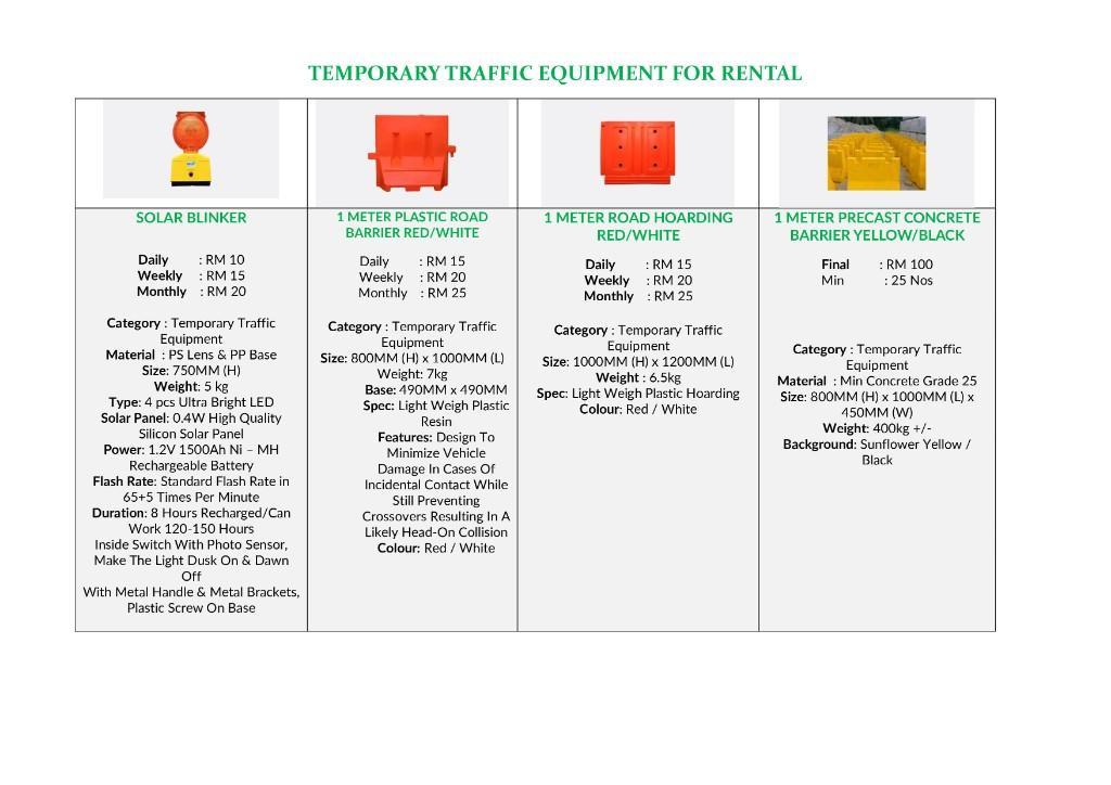 ROAD BARRIER FOR RENTAL - SEWA in Putrajaya - Image 1