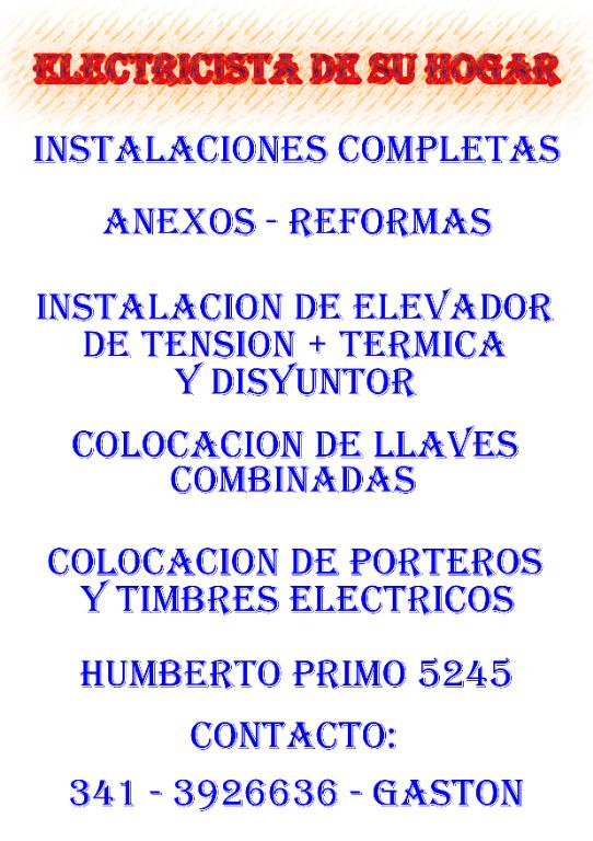 ELECTRICISTA DOMICILIARIO en Funes - Imagen 1
