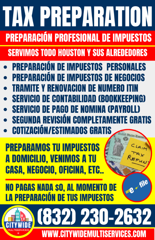 SERVICIO DE PREPARACION DE IMPUESTOS! VENIMOS A DOMICILIO... en Houston - Imagen 1