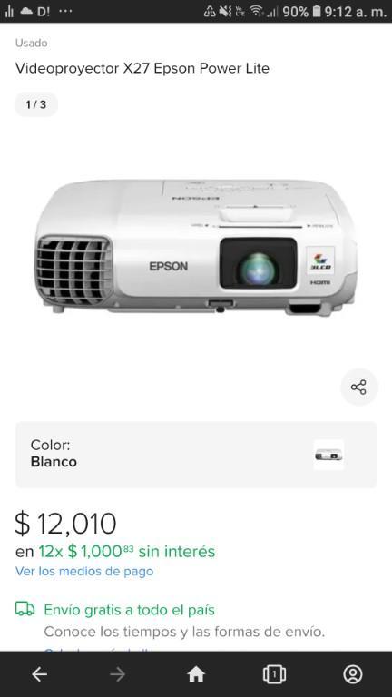 PROYECTOR EPSON POWER LITE X27 en Morelia - Imagen 2