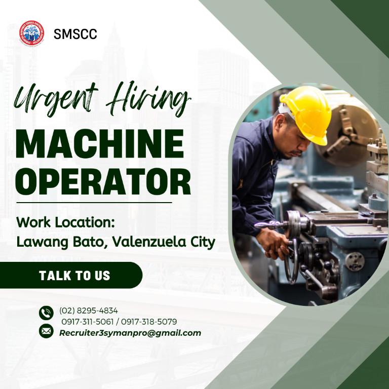 MACHINE OPERATOR in Quezon City - Image 1