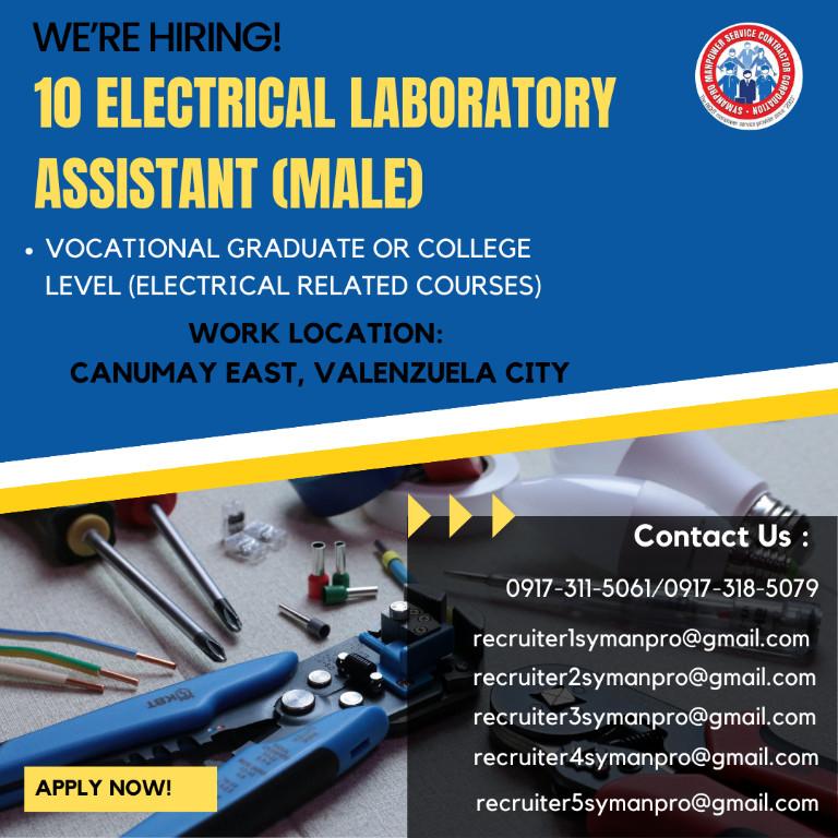 ELECTRICAL LABORATORY ASSISTANT in San Jose del Monte - Image 1