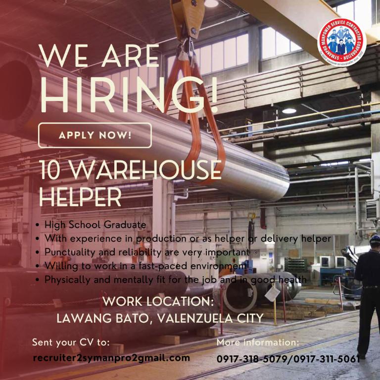 WAREHOUSE HELPER in Santa Maria - Image 1