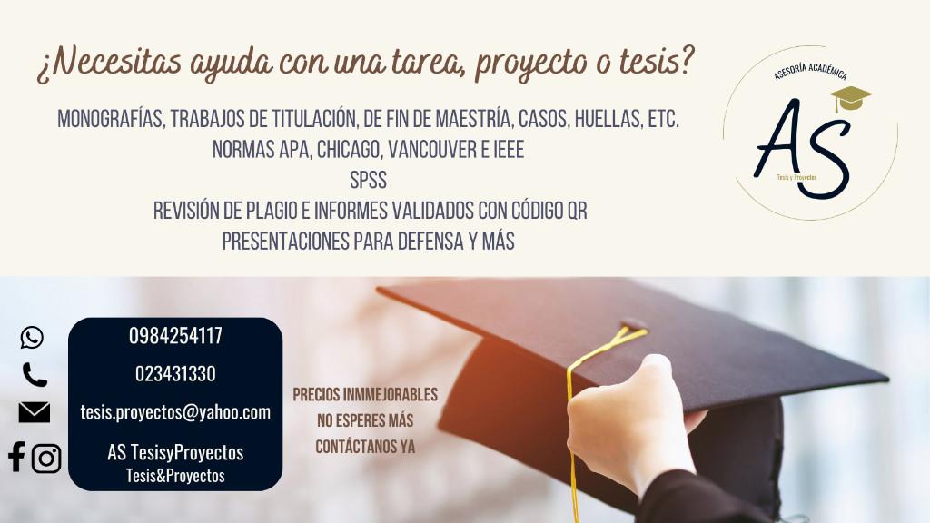 ASESORÍA DE TESIS Y PROYECTOS en Libertad - Imagen 1