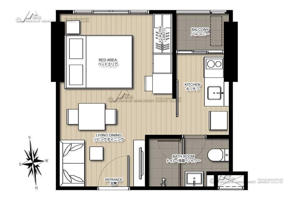 Luxurious Studio with Pool View at Ideo O2 Bangkok in Mueang Samut Prakan - Image 10