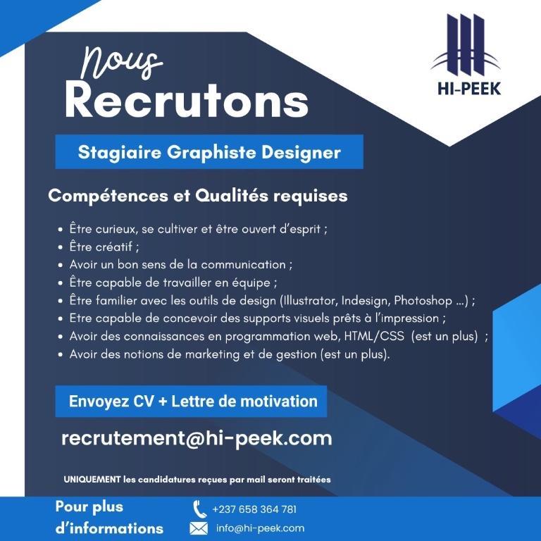 Stagiaire Graphiste Designer au Cameroun - Photo 1