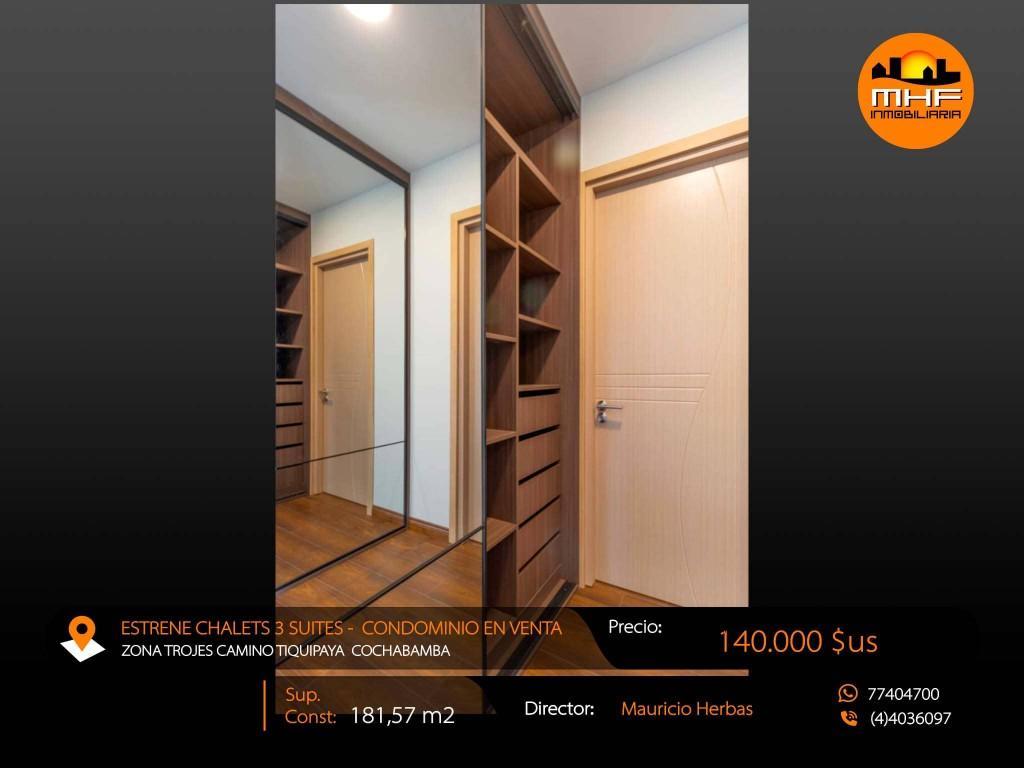 ESTRENE HERMOSOS CHALETS 3 PLANTAS EN CONDOMINIO CON PISCINA en Vinto - Imagen 8