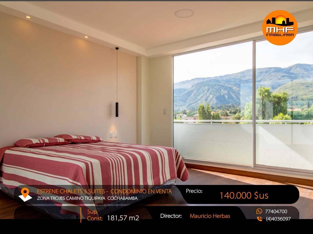 ESTRENE HERMOSOS CHALETS 3 PLANTAS EN CONDOMINIO CON PISCINA en Vinto - Imagen 5