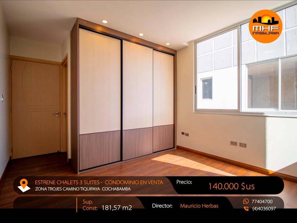 ESTRENE HERMOSOS CHALETS 3 PLANTAS EN CONDOMINIO CON PISCINA en Vinto - Imagen 11