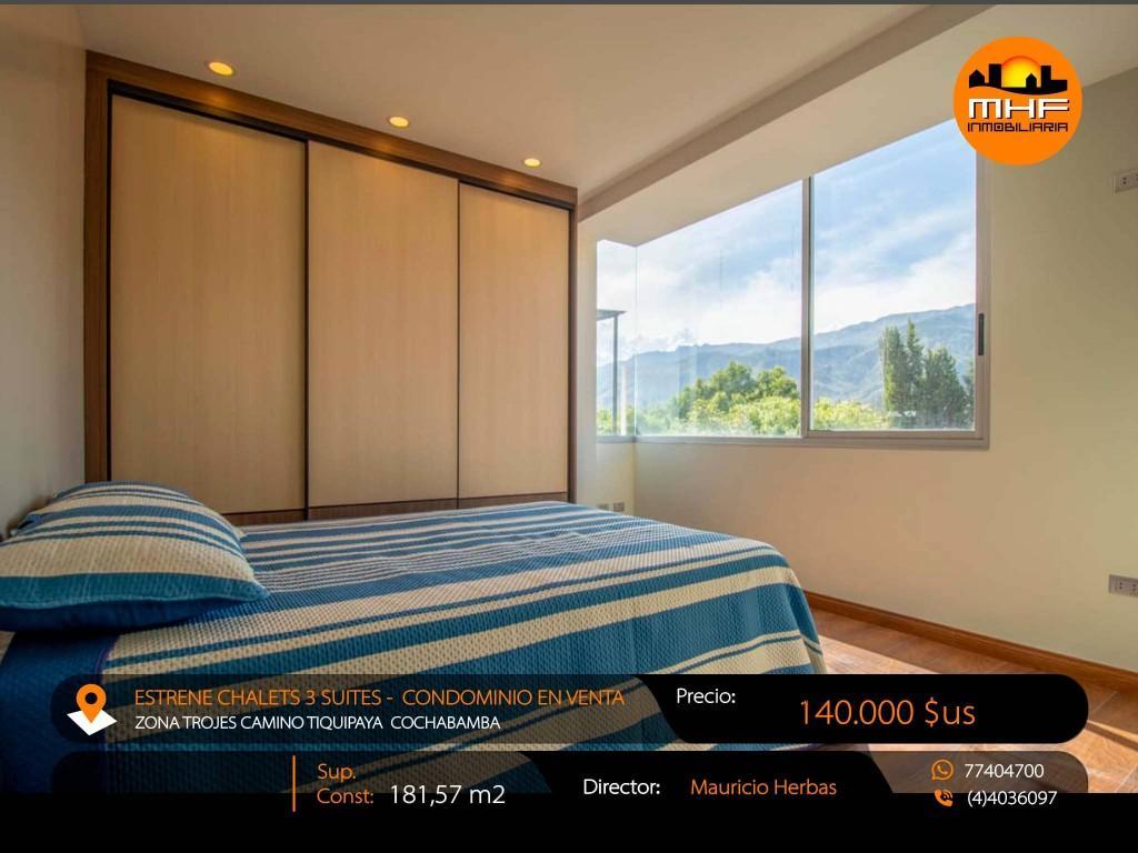ESTRENE HERMOSOS CHALETS 3 PLANTAS EN CONDOMINIO CON PISCINA en Vinto - Imagen 9