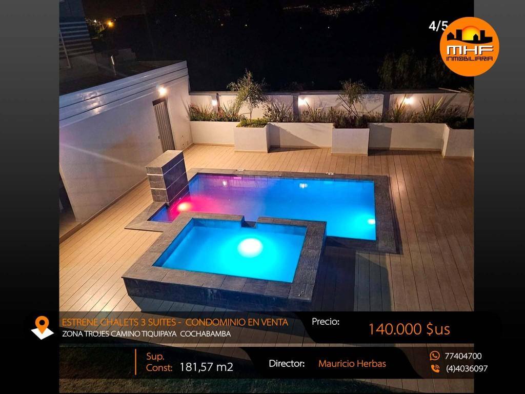 ESTRENE HERMOSOS CHALETS 3 PLANTAS EN CONDOMINIO CON PISCINA en Vinto - Imagen 13