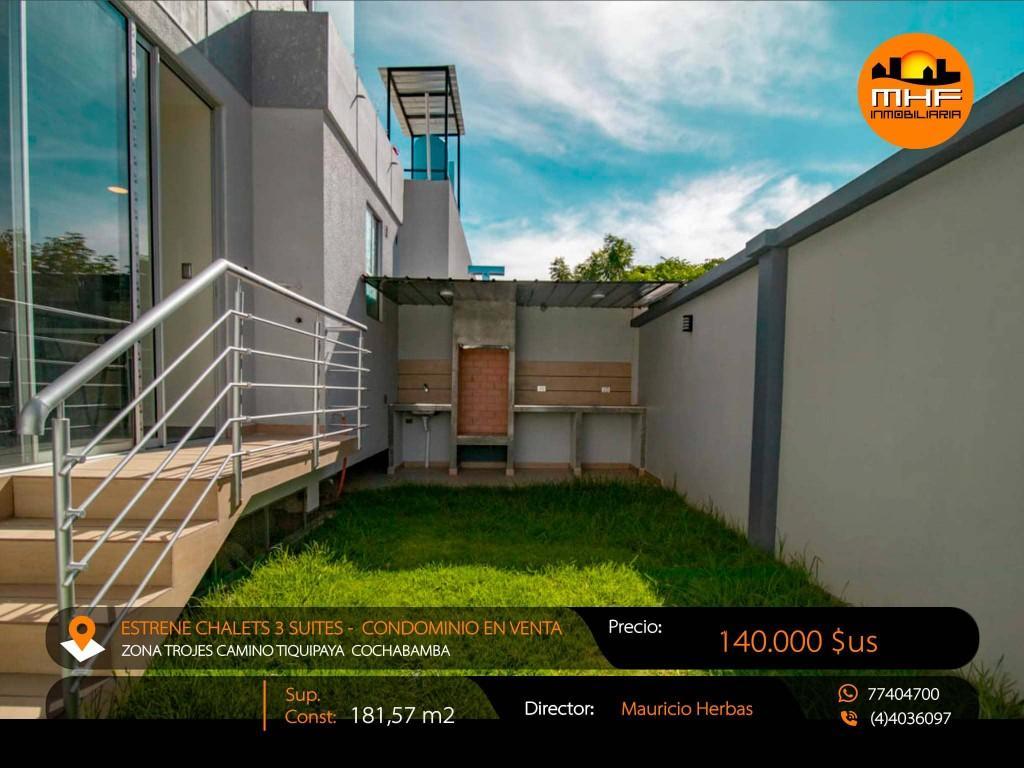 ESTRENE HERMOSOS CHALETS 3 PLANTAS EN CONDOMINIO CON PISCINA en Vinto - Imagen 12