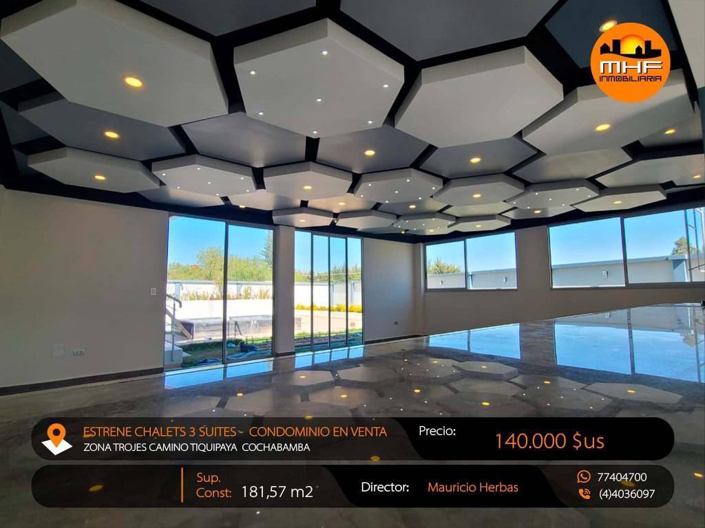 ESTRENE HERMOSOS CHALETS 3 PLANTAS EN CONDOMINIO CON PISCINA en Vinto - Imagen 15