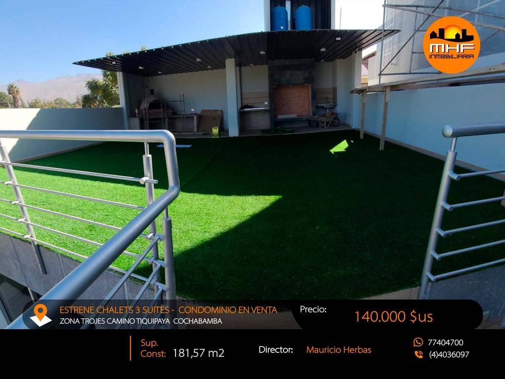 ESTRENE HERMOSOS CHALETS 3 PLANTAS EN CONDOMINIO CON PISCINA en Vinto - Imagen 17