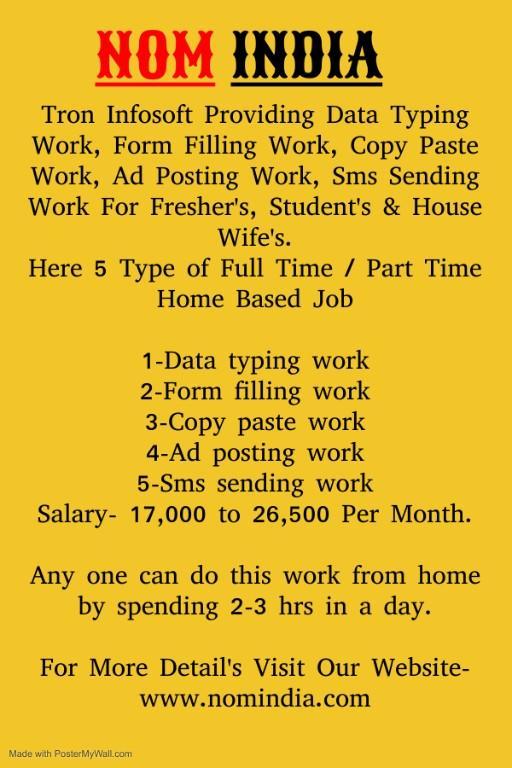 Freelancer Part Time Home Based Jobs For Freshers in Mysore - Image 1