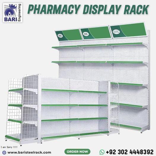 Medicine Display Racks | Pharmacy Gondola Shelving | Mart Racks in Lahore - Image 2