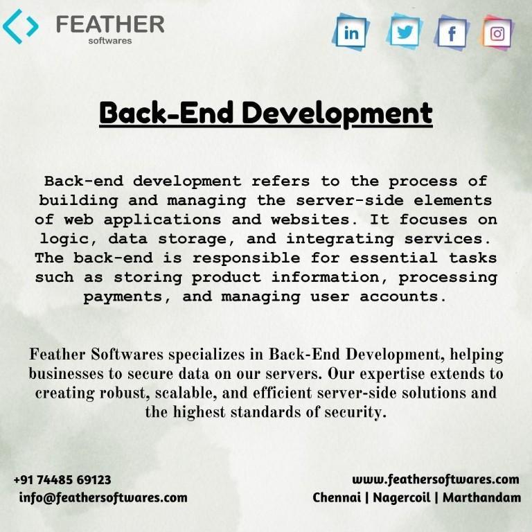 Back-End Development | Feather Softwares in Nāgercoil - Image 1