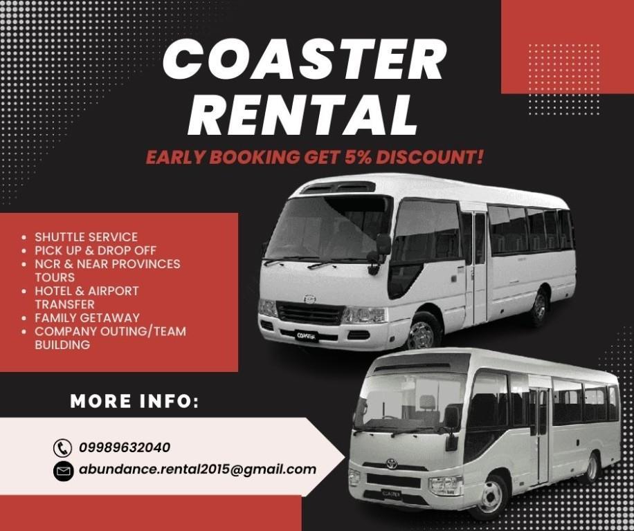 COASTER FOR RENT AT LOWEST PRICE! MESSAGE US 09989632040 in Santo Cristo - Image 2