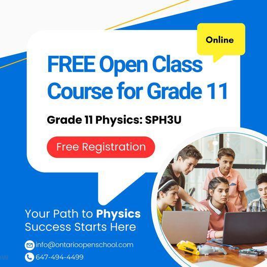 FREE Open class Course for Grade 11 in Richmond Hill - Image 1