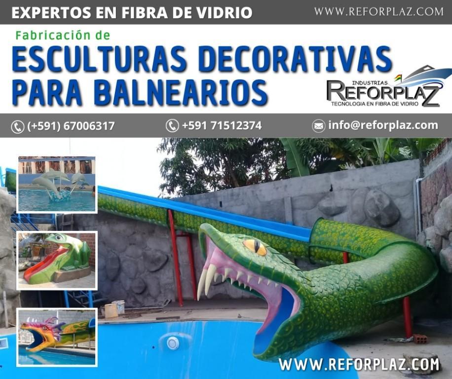 Bolivia Piscinas Decoradas con Esculturas de Reforplaz. en Vallegrande - Imagen 1